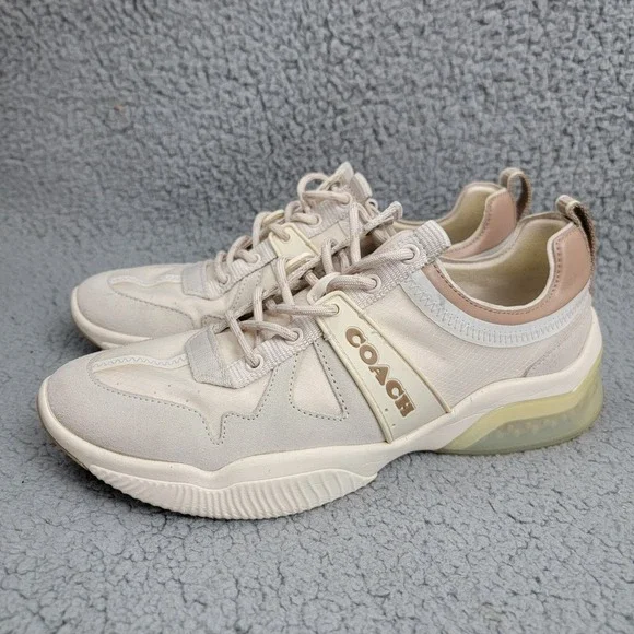 Coach Citysole Sue Runner Sneakers Womens 9B Beige Suede Athletic Low Top - Picture 4 of 11